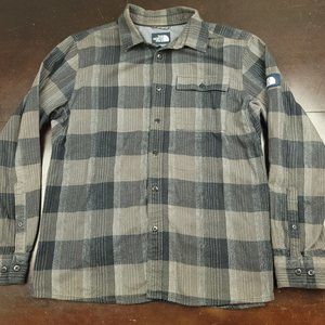 The North Face‎ Mens L Shirt Gray Plaid Stayside Chamois Button Front